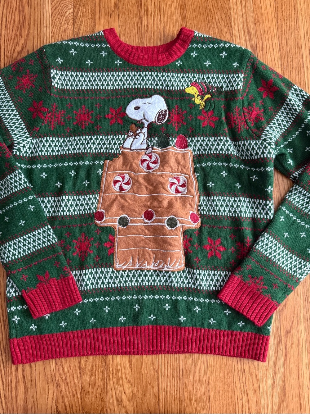 Peanuts Snoopy holiday ugly Christmas sweater XL